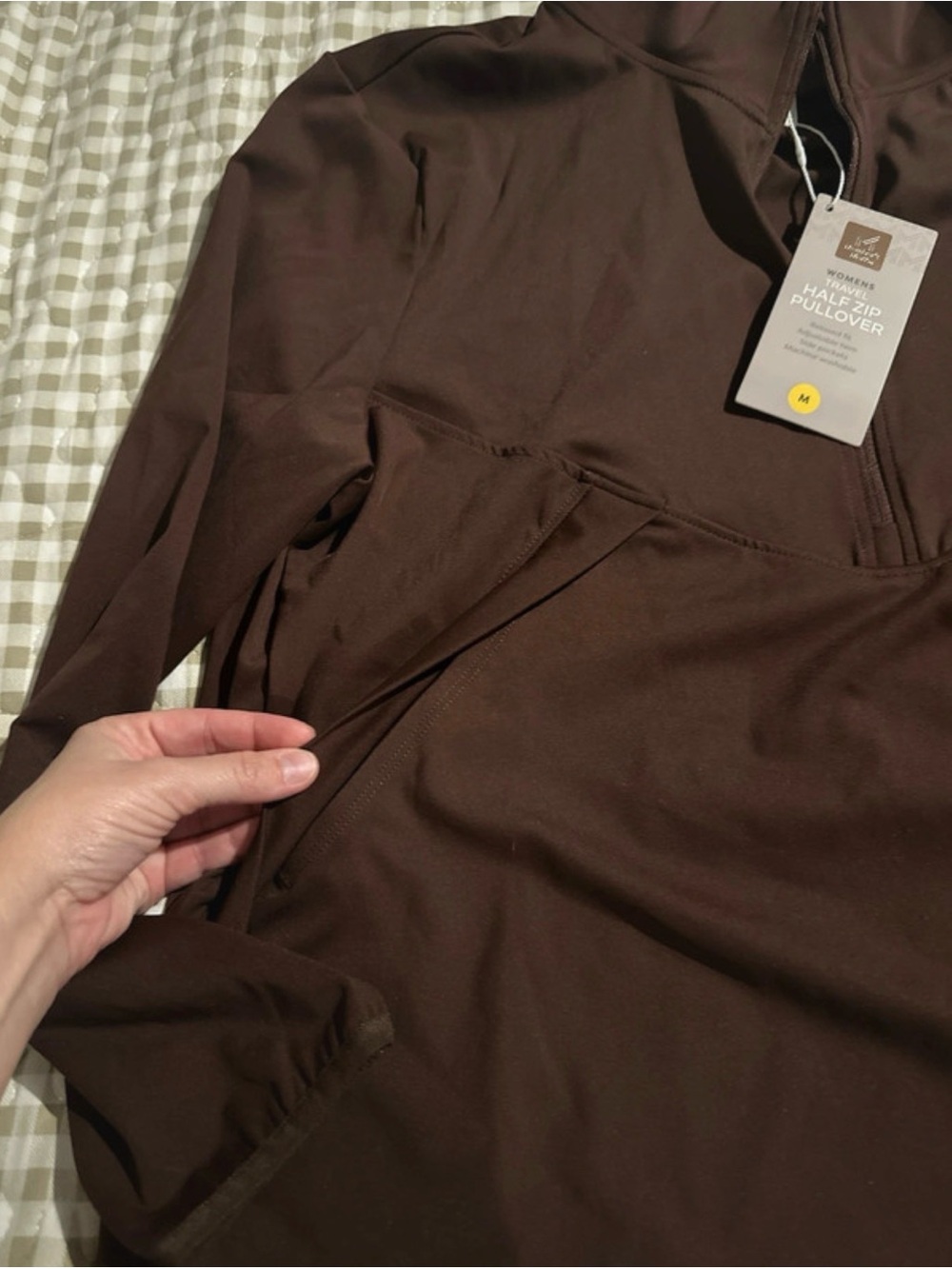 Woman’s Brown Half-Zip Pullover Sweater - M - Picture 3 of 3